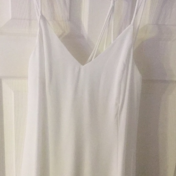 ❌DONATED❌Ivory White High Low Lined V-neck Dress - Picture 5 of 9